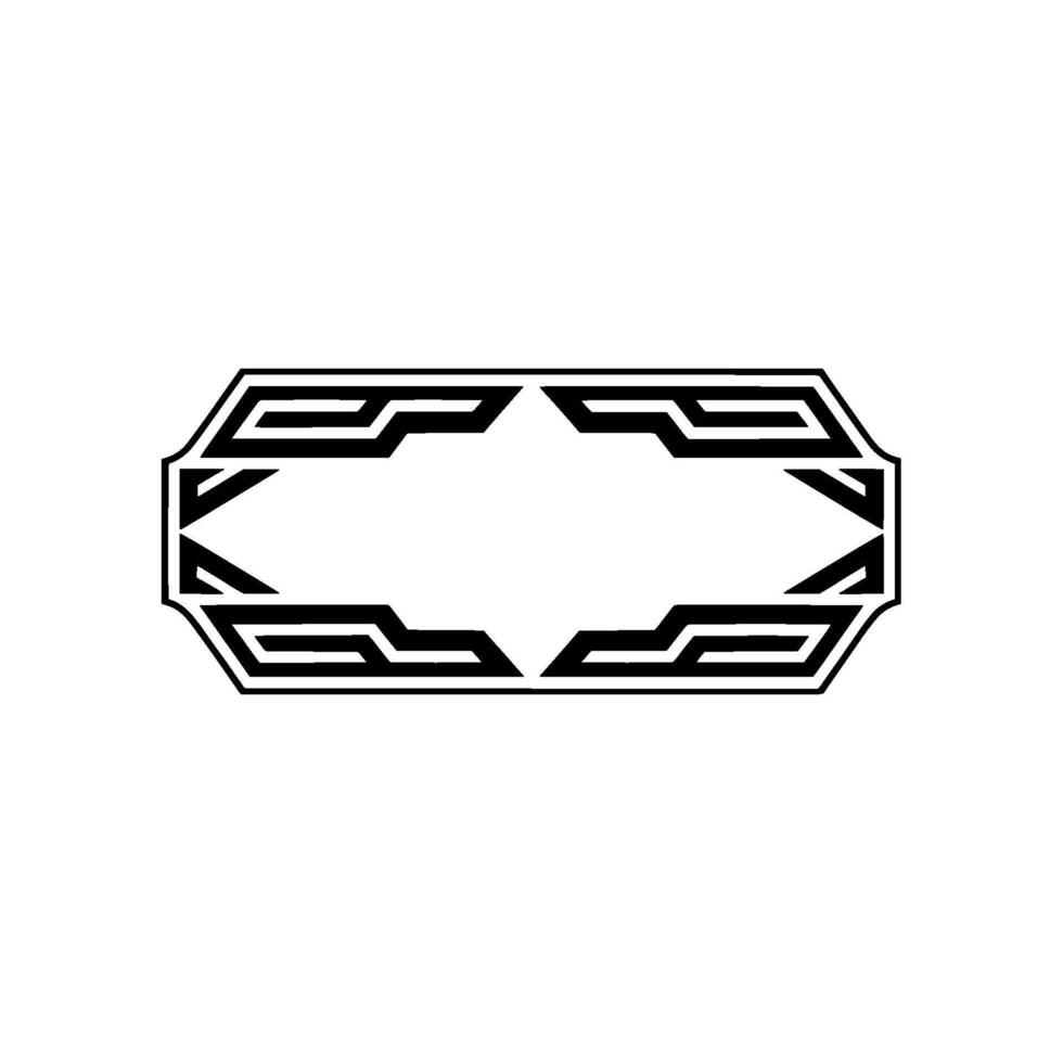 Geometric Deco Frame, Modern Abstract, Outline vector