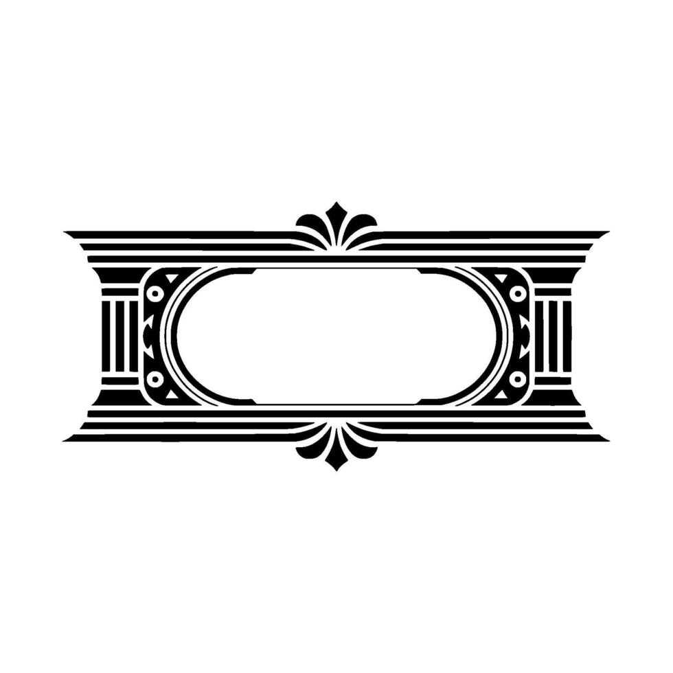 Art Deco Frame, Elegant Border, Vintage, Minimalist Ornamentation, Stylized vector