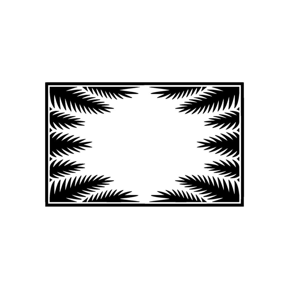 Geometric Palm Frame, Minimalist Tropical, Leaves vector
