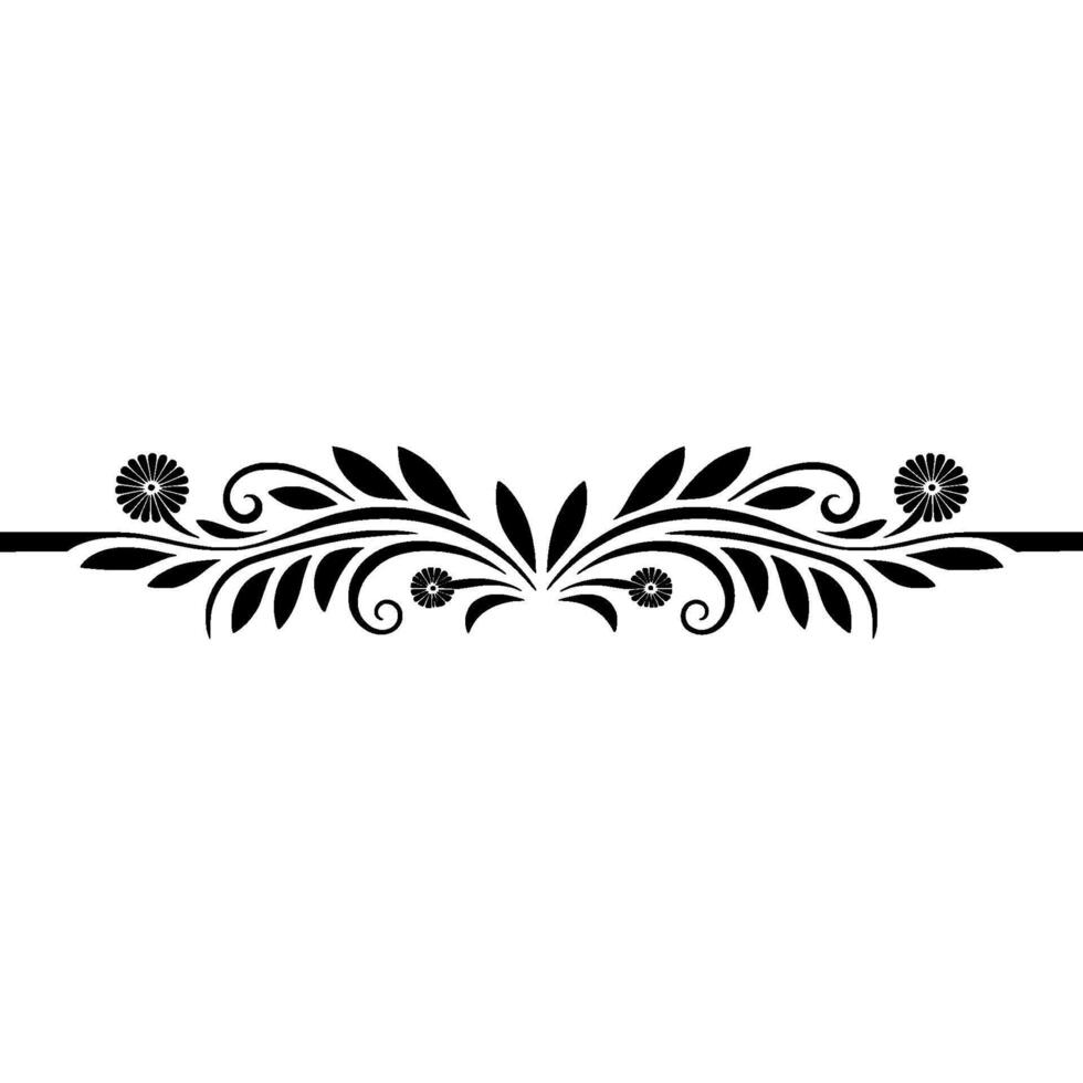 Elegant Floral Divider, Vintage Style, Decorative Element, Ornamental vector