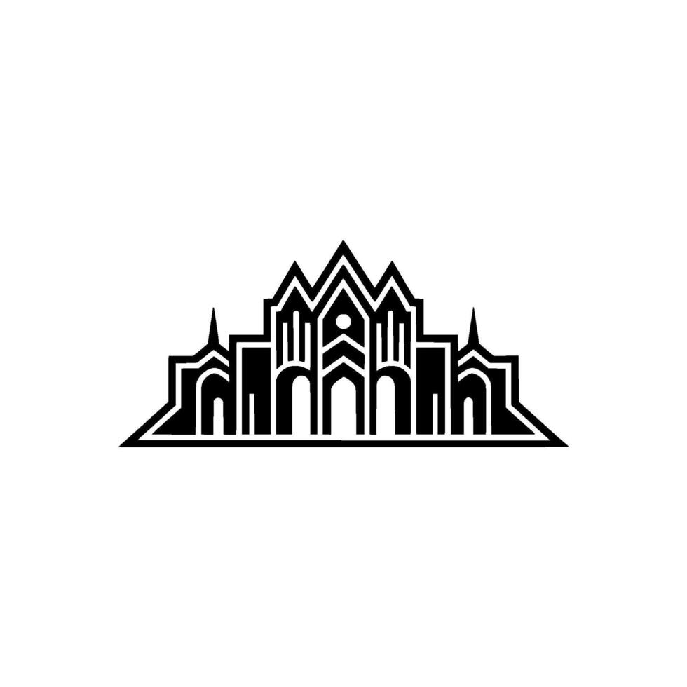 Geometric Gothic Architecture Emblem, Minimalist vector