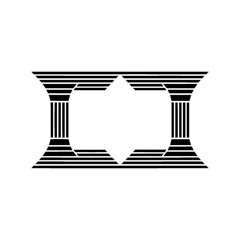 Geometric Temple, Minimalist , Abstract Architecture vector