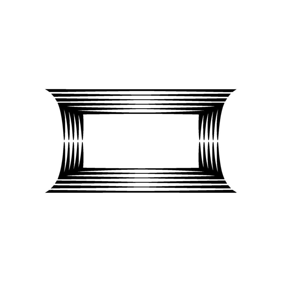 Distorted Perspective, Linear Illusion, Minimalist vector