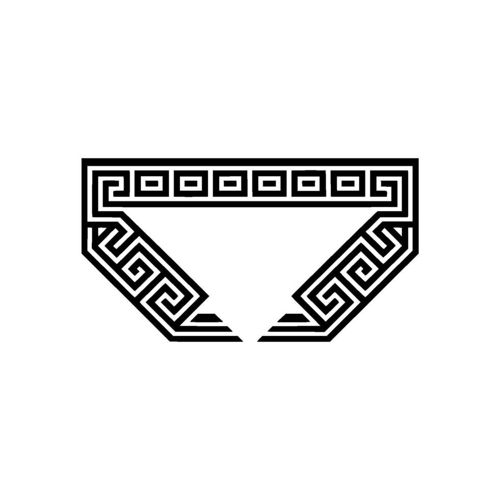 Geometric Greek Key Emblem, Modern Minimalist vector