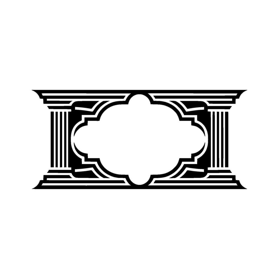 Art Deco Column Frame, Elegant Ornamentation, Vintage vector