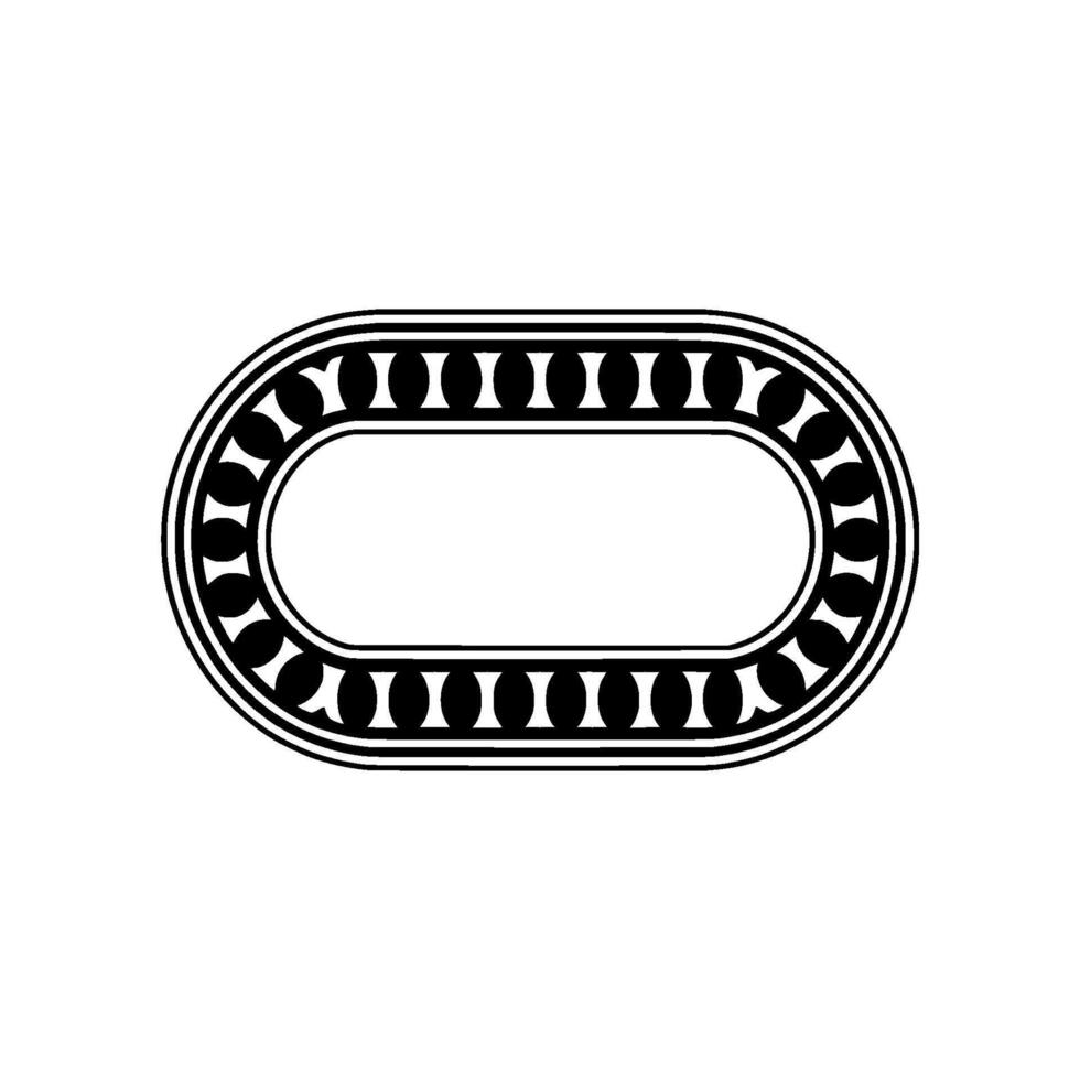 Minimalist Oval Emblem, Vintage Style, Elegant Border vector