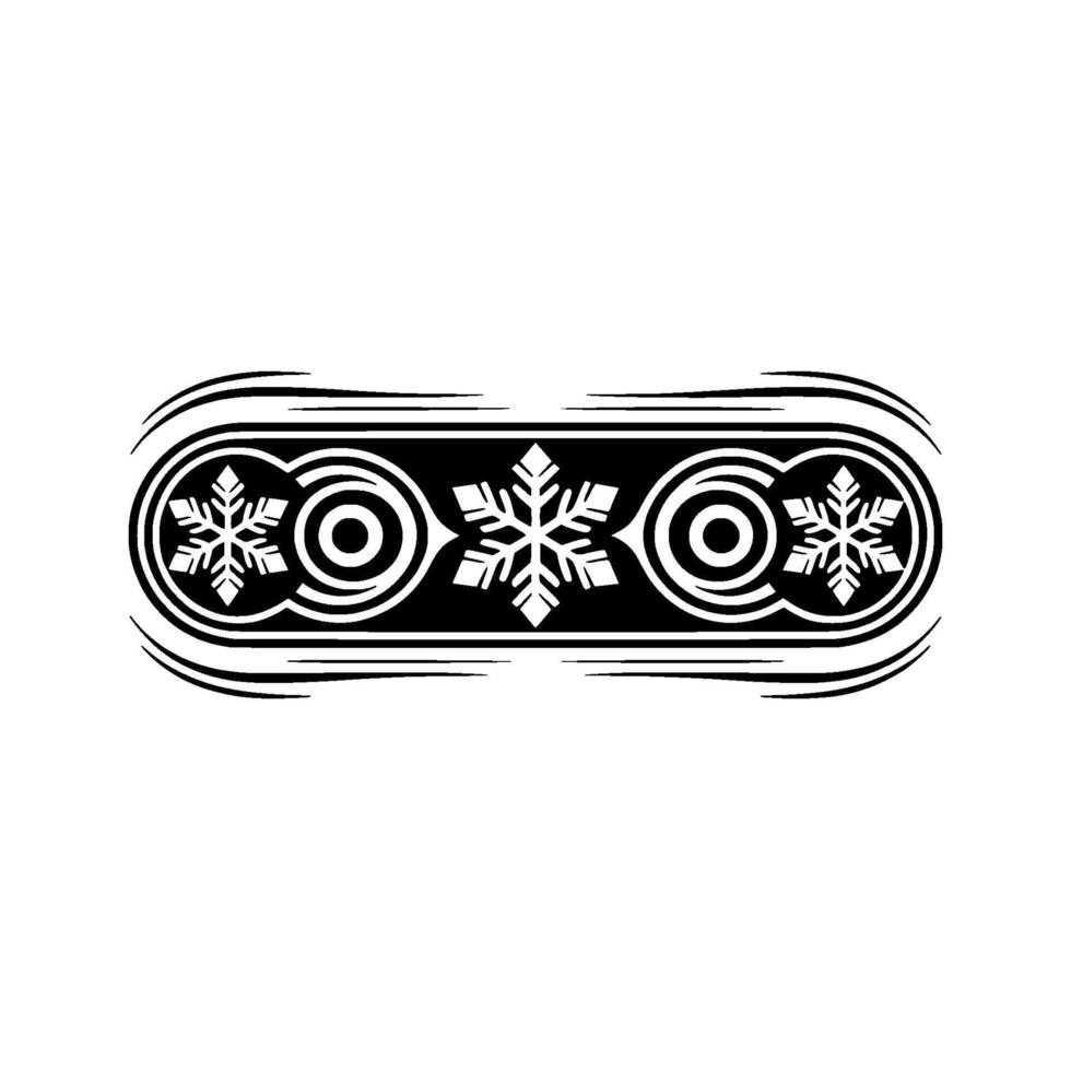 Stylized Snowboard Ornament, Winter vector