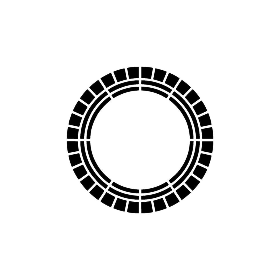 Minimalist Circular Brick Pattern, Modern Emblem vector