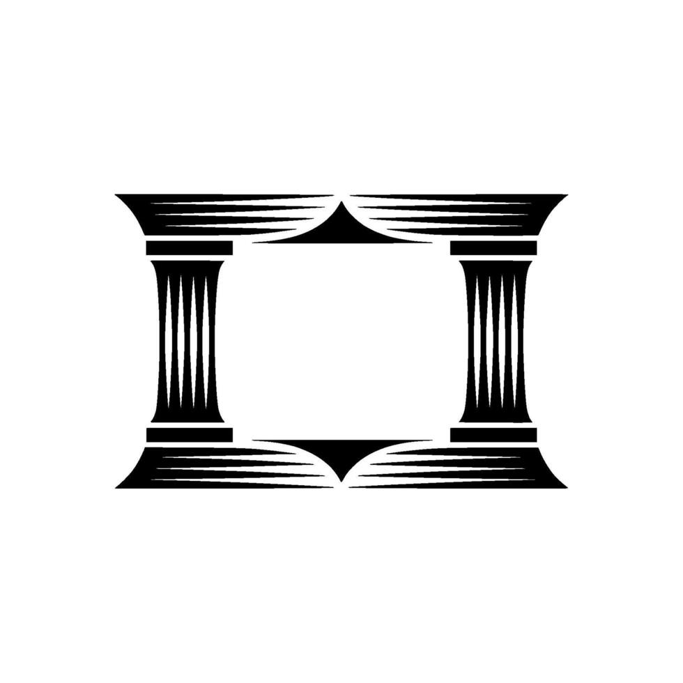 Geometric Temple Frame, Minimalist, Ornament vector