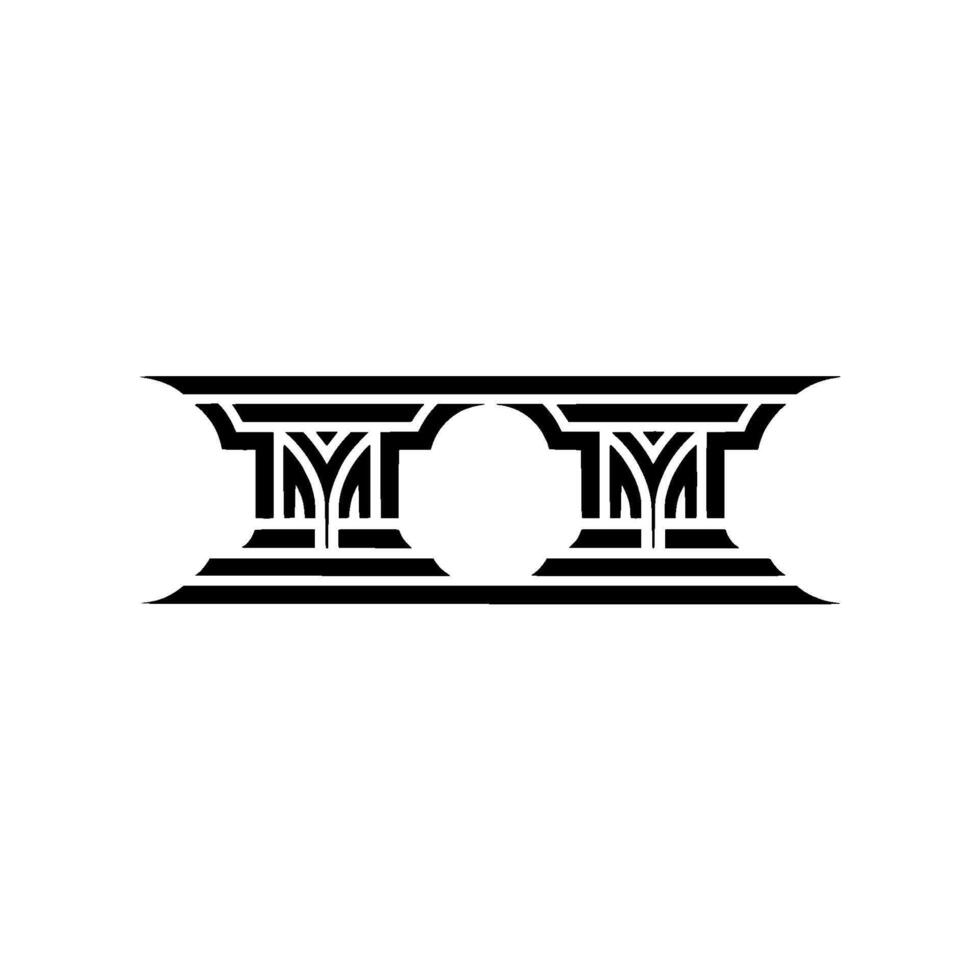 Geometric Pillars, Art Deco Emblem, Minimalist vector