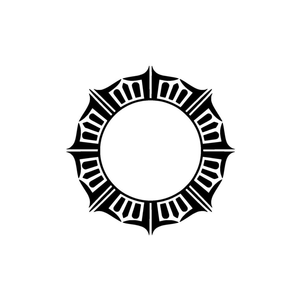 Geometric Tribal Circle, Minimalist, Symbolic Outline vector