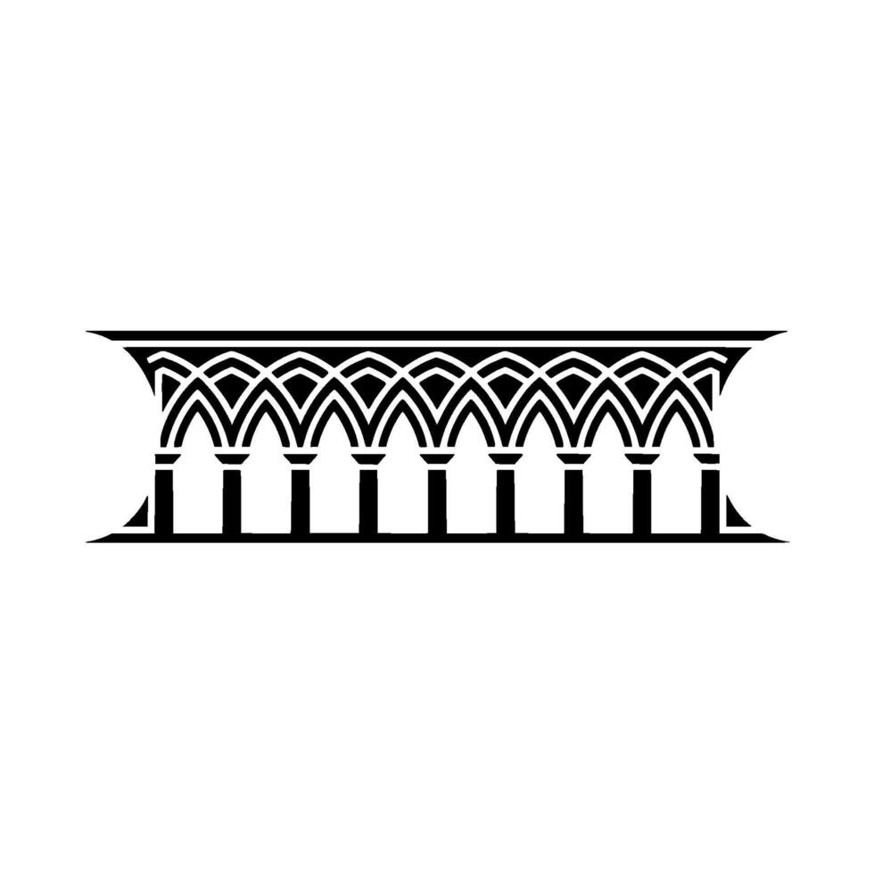 Geometric Temple Crest Art Deco Inspired Architectural Motif vector