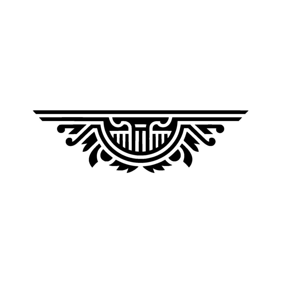 Art Deco Winged Ornament, Geometric Elegance vector