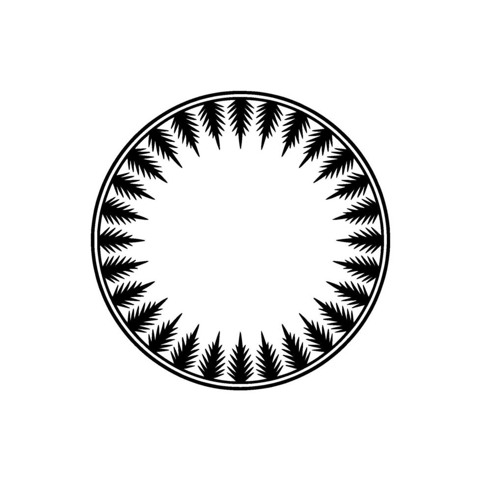 Minimalist Pine Circle, Serene Woodland Emblem vector