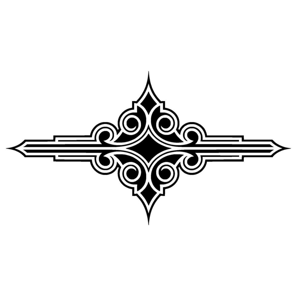 Ornate Black Decorative Divider, Vintage Style vector