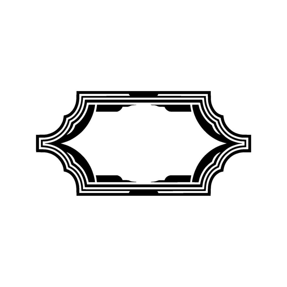 Geometric Deco Frame, Minimalist, Elegant Border, - Retro vector