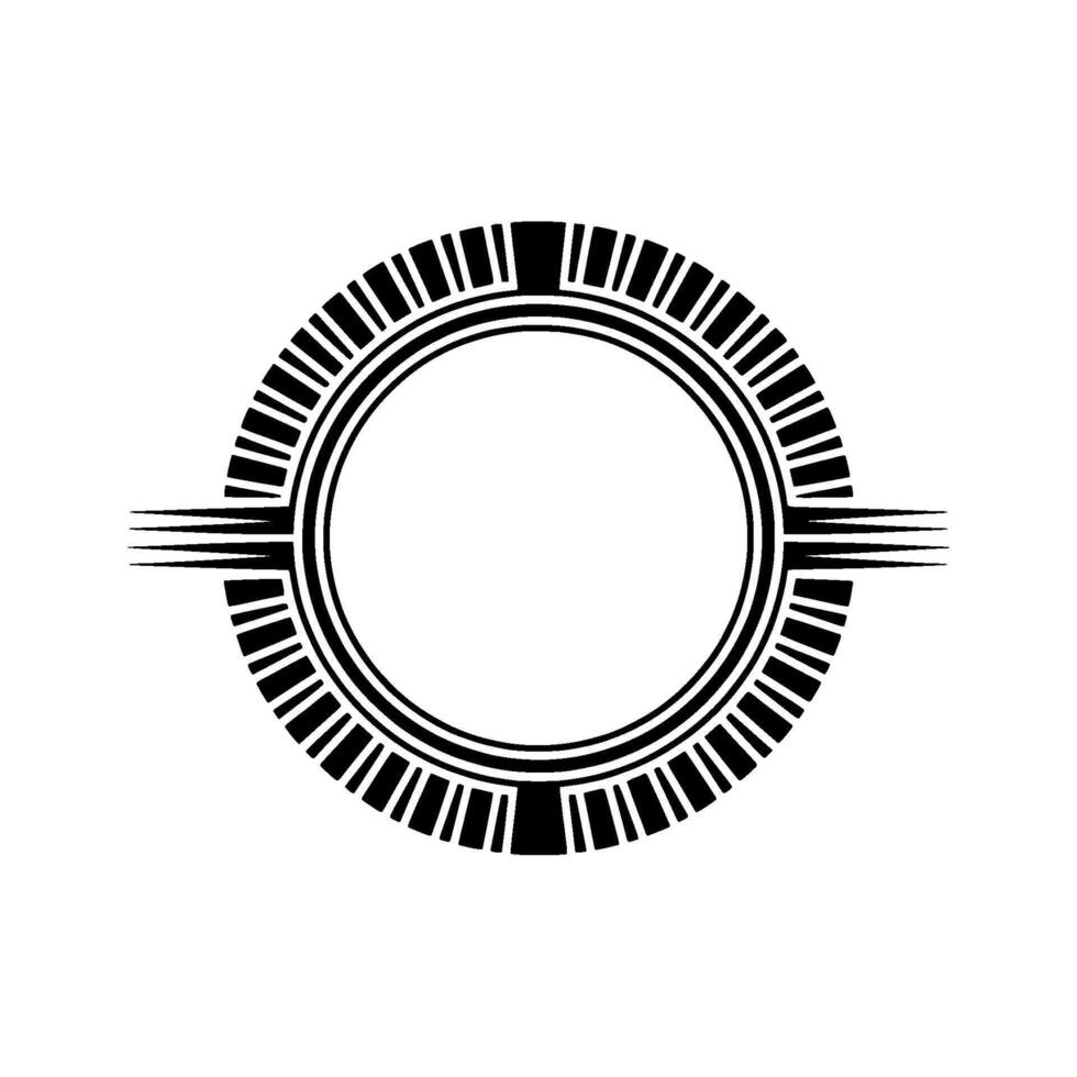 Geometric Circle Emblem, Art Deco Style, Retro vector