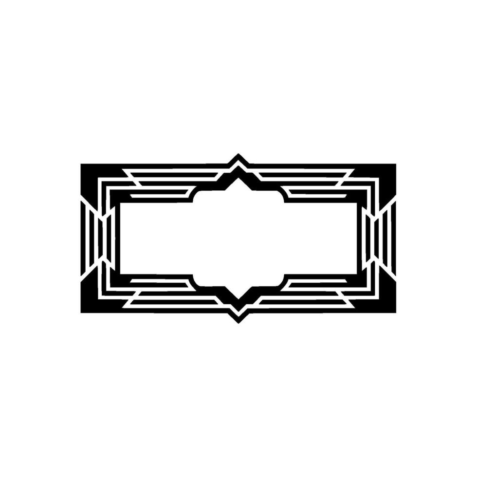 Art Deco Geometric Frame, Elegant, Border vector