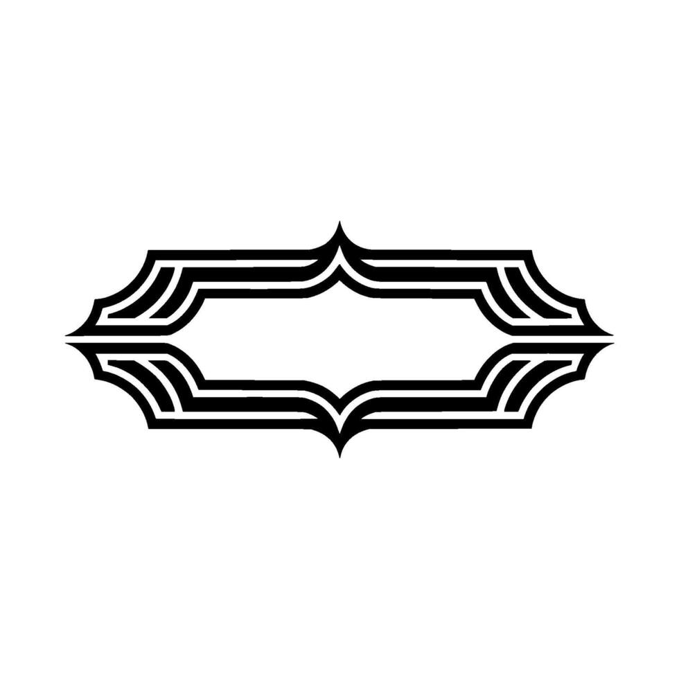 Geometric Deco Frame, Elegant Outline, Vintage, Minimalist vector
