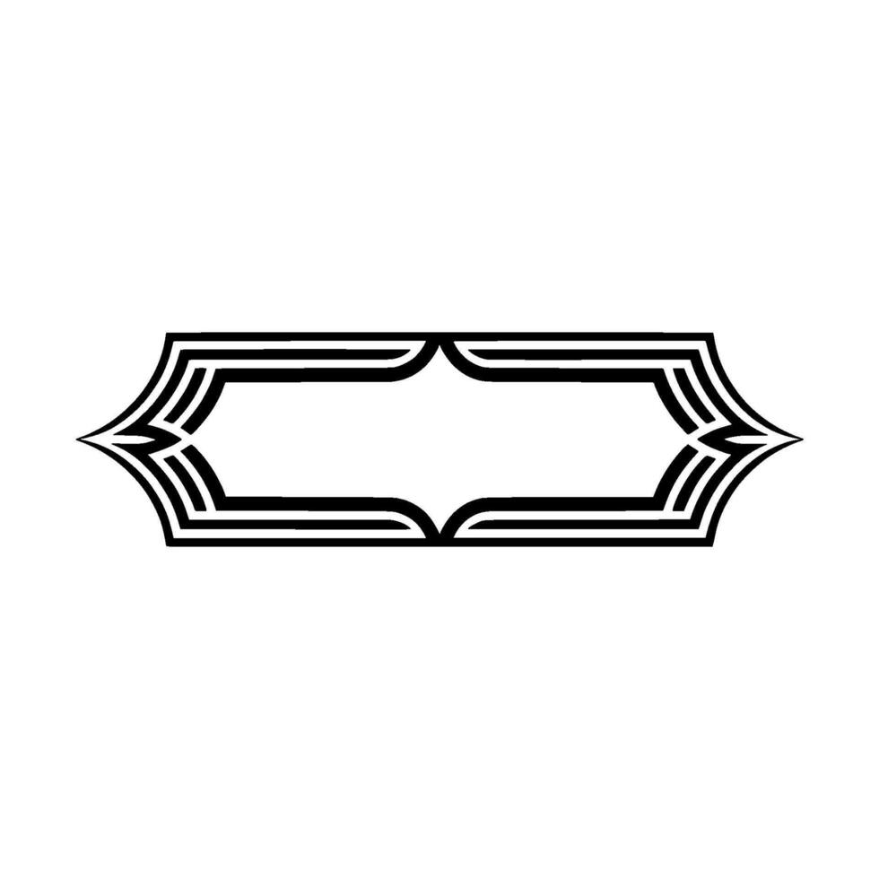 Geometric Deco Frame, Elegant Outline, Minimalist, Modern vector
