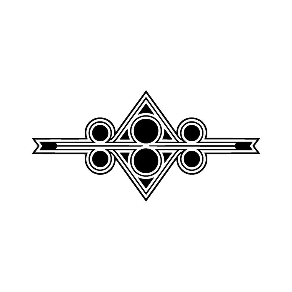 Geometric Deco Emblem, Vintage Style, Elegant Division vector