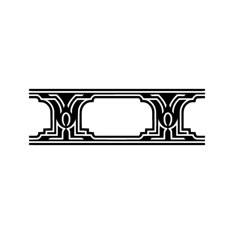 Art Deco Border Ornament, Geometric vector