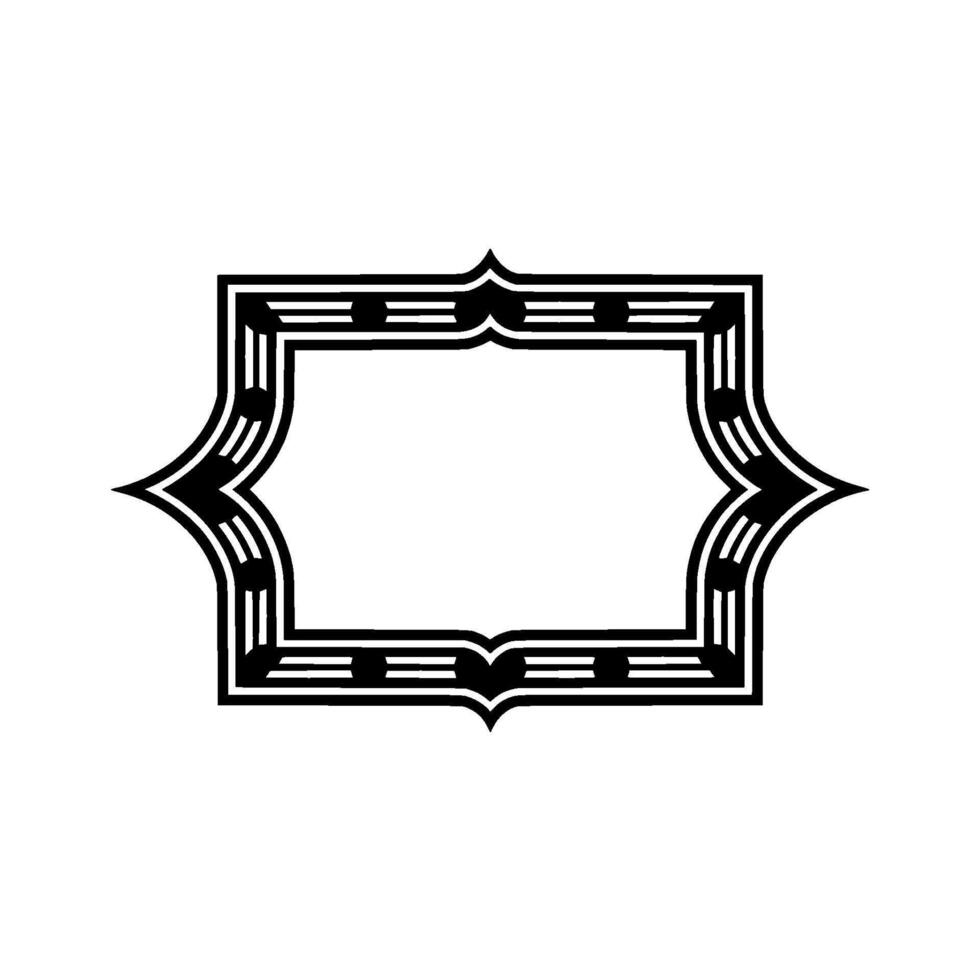 Art Deco Frame, Geometric Ornament, Elegant Border, Vintage - Outline vector