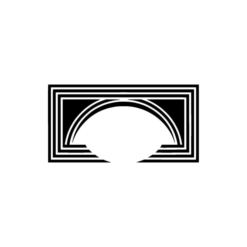 Geometric Arch Silhouette, Minimalist vector