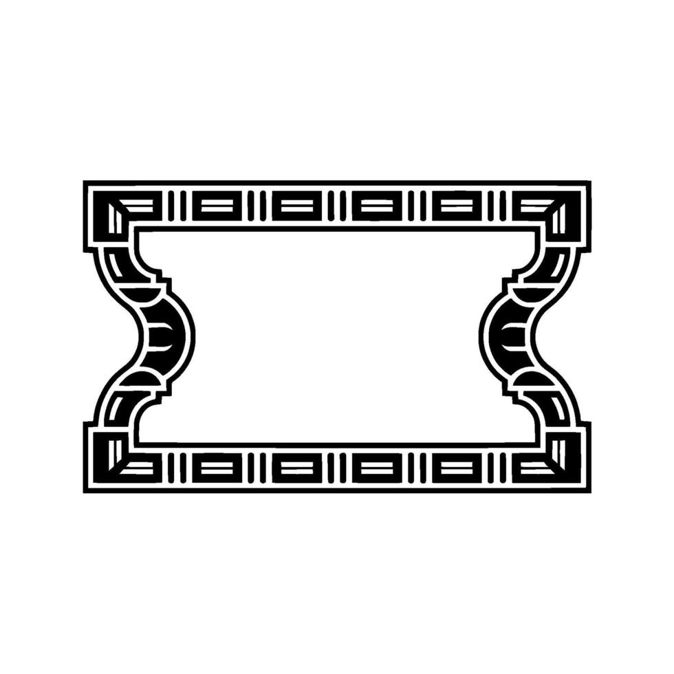 Art Deco Frame, Geometric Ornament, Elegant Border, Vintage, Monochrome vector