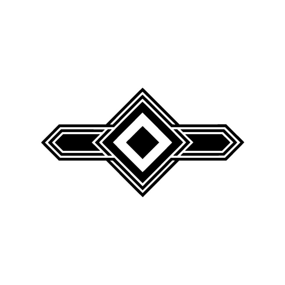 Geometric Deco Emblem, Minimalist, Diamond vector