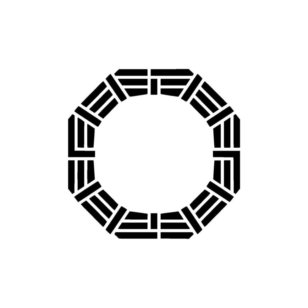 Geometric Circle Emblem, Minimalist, Circular Motif, Flat vector