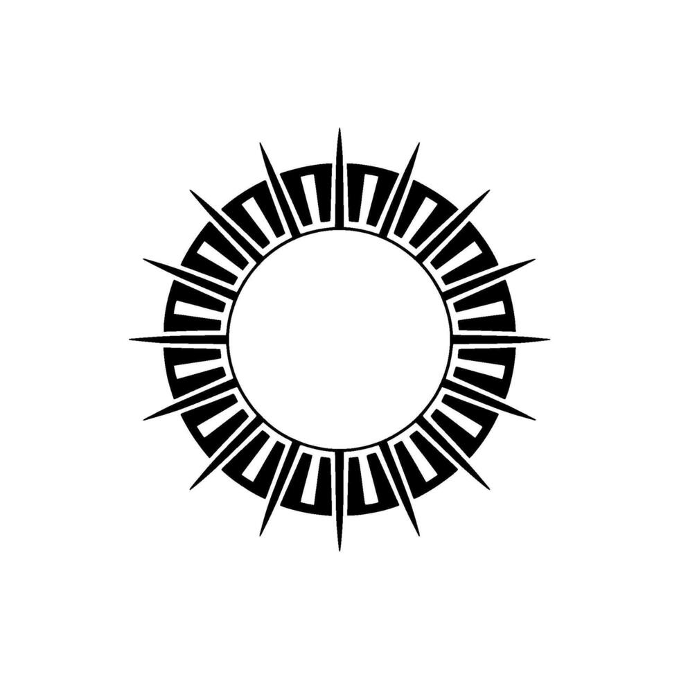 Geometric Sunburst, Tribal Motif, Minimalist vector