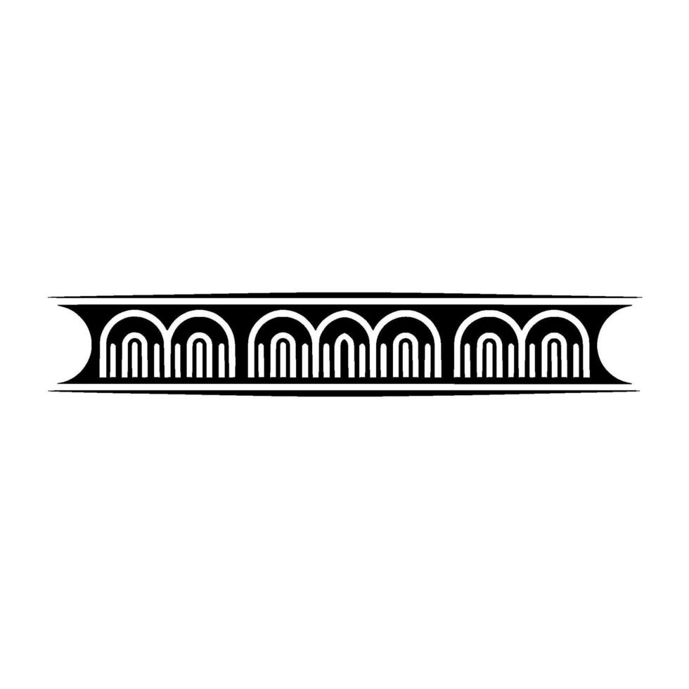 Stylized Art Deco Wave Border, Minimalist vector