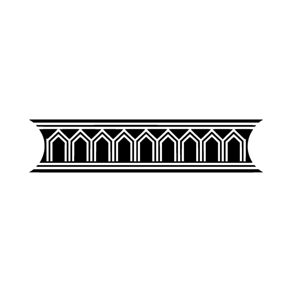 Geometric Arch Ornament, Vintage Style Border, Retro vector