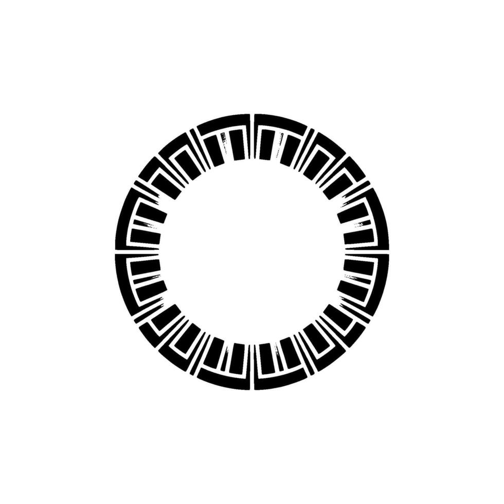 Geometric Circle Frame, Art Deco Style, Minimalist, Monochrome vector
