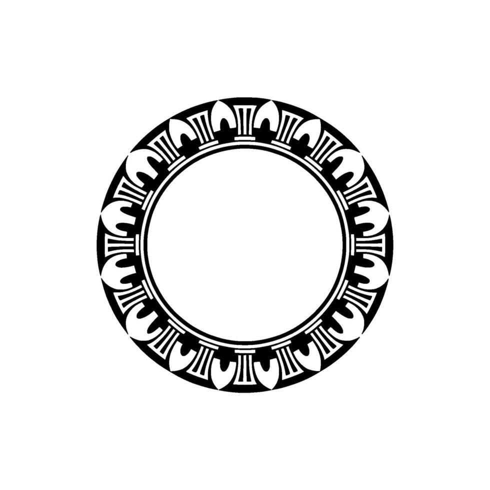 Geometric Circle Frame, Classical Ornamentation, Minimalist vector