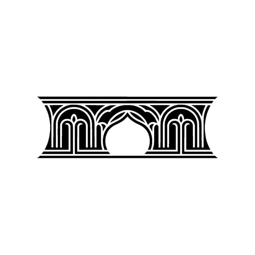 Art Deco Archway Ornament, Elegant Border, Geometric vector