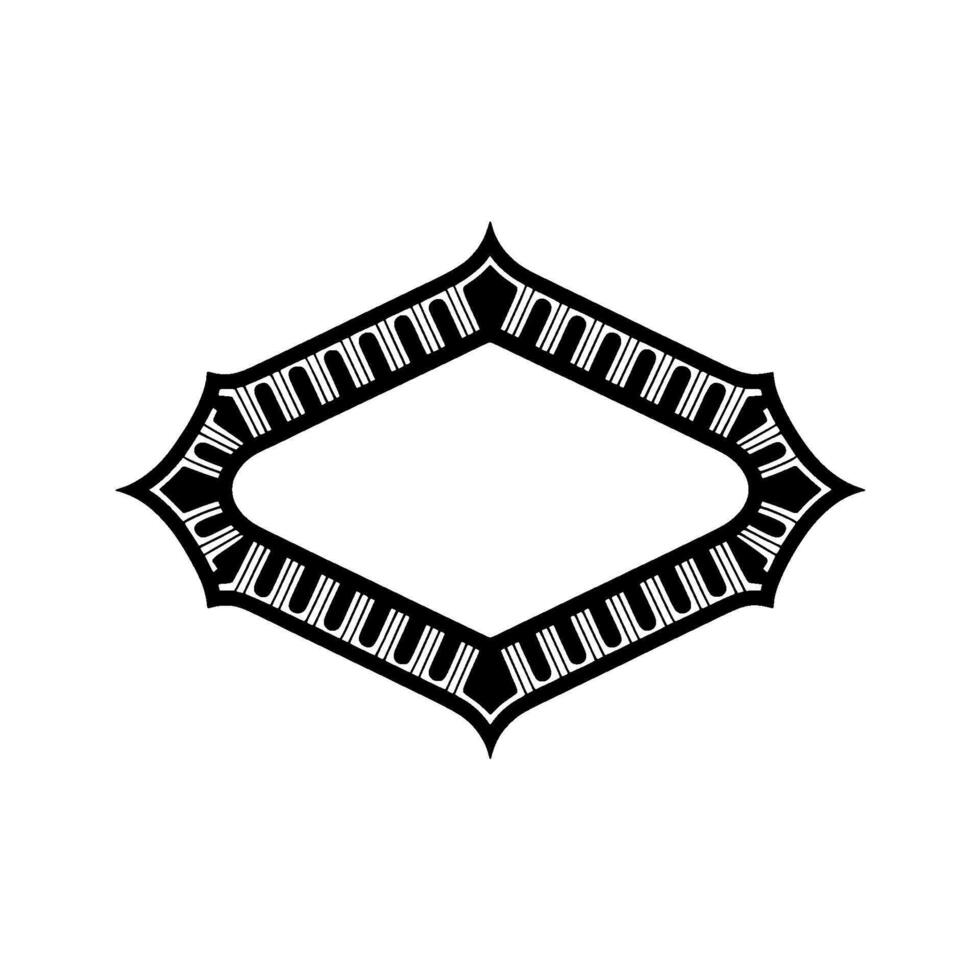 Geometric Deco Frame, Minimalist, Elegant Outline, Rhombus vector