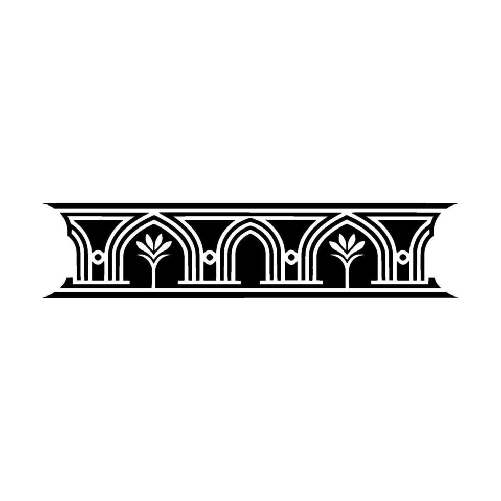 Art Deco Architectural Ornament, Geometric Border - Stylized vector