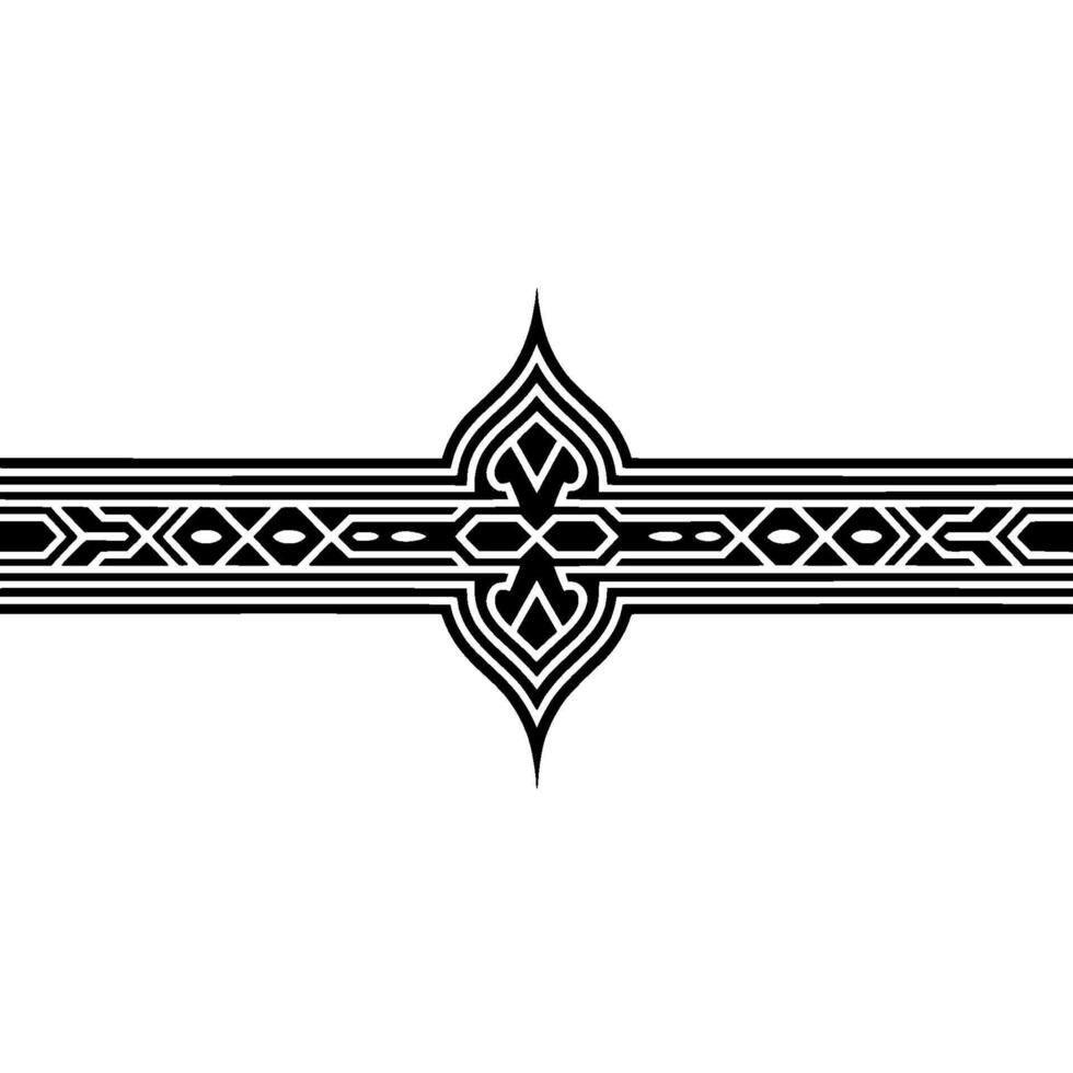 Intricate Black Ornamental Divider, Vintage Style, Border vector