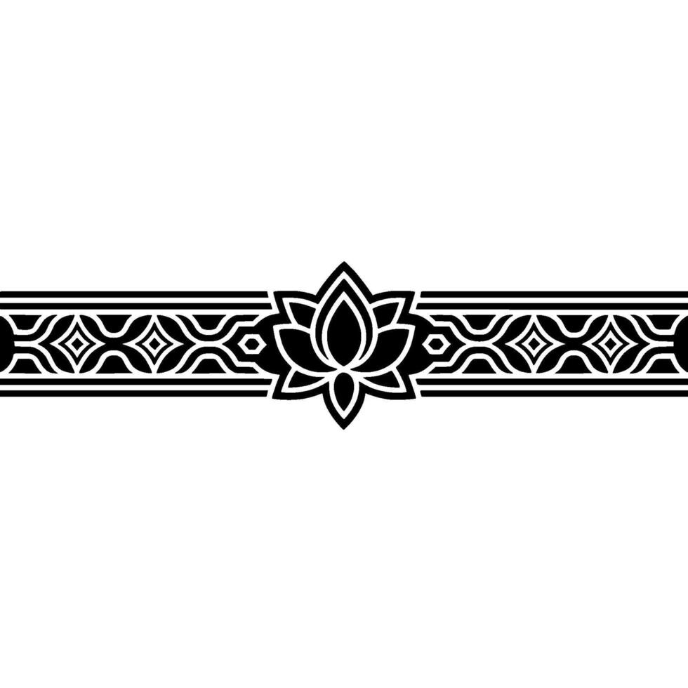 Elegant Lotus Border, Geometric, Minimalist Art vector