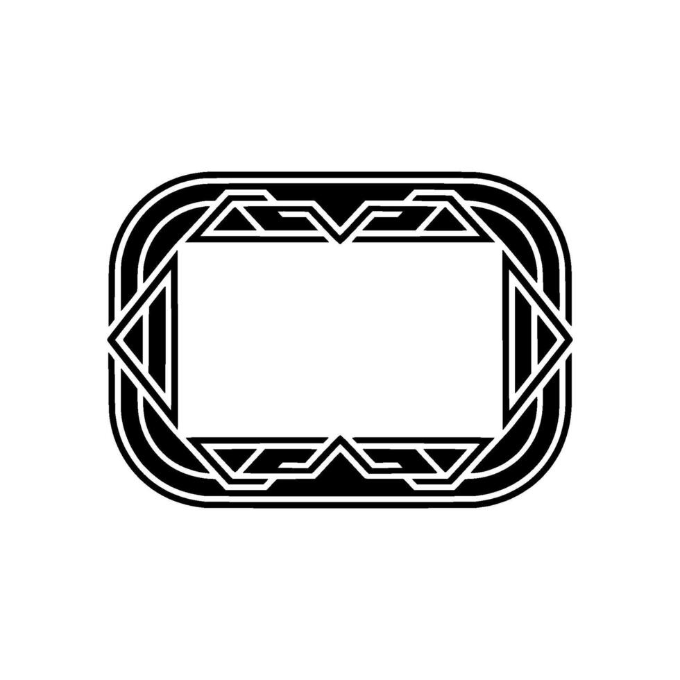 Geometric Deco Frame, Elegant Outline, Minimalist, Border vector