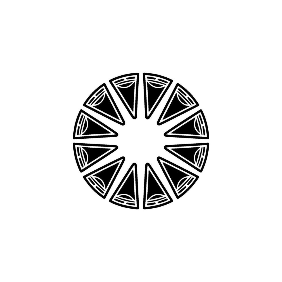 Geometric Pizza Slice Emblem, Minimalist Circular vector