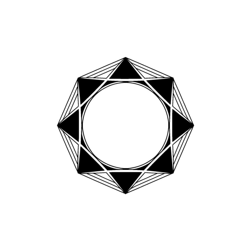 Geometric Hexagon Emblem, Minimalist, Geometry vector
