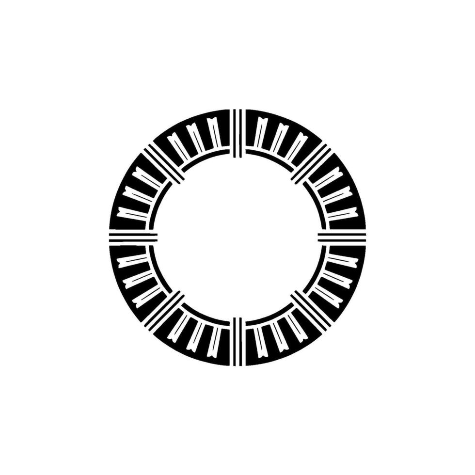 Geometric Radial Emblem, Minimalist, Circular Motif, Modern vector