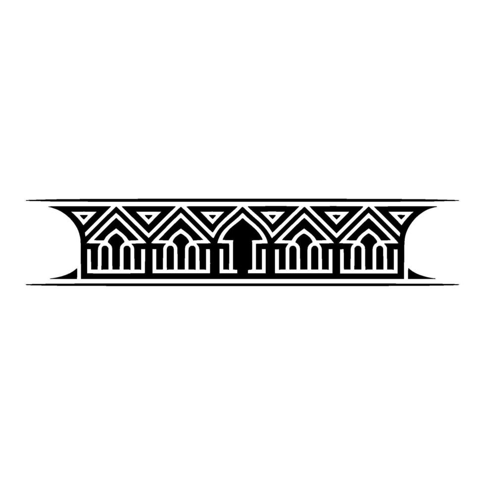 Geometric Deco Border, Stylized Ornamentation - Linear vector