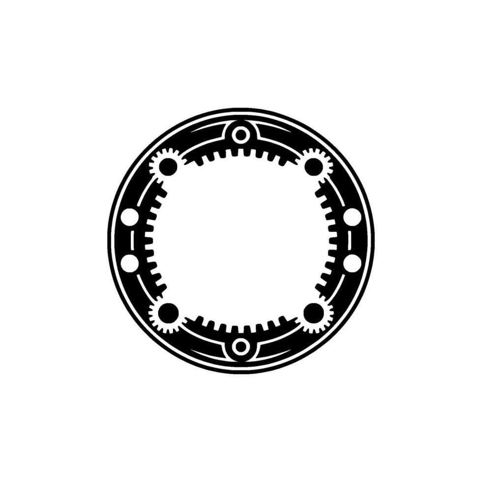 Circular Gear Mechanism, Retro Industrial vector