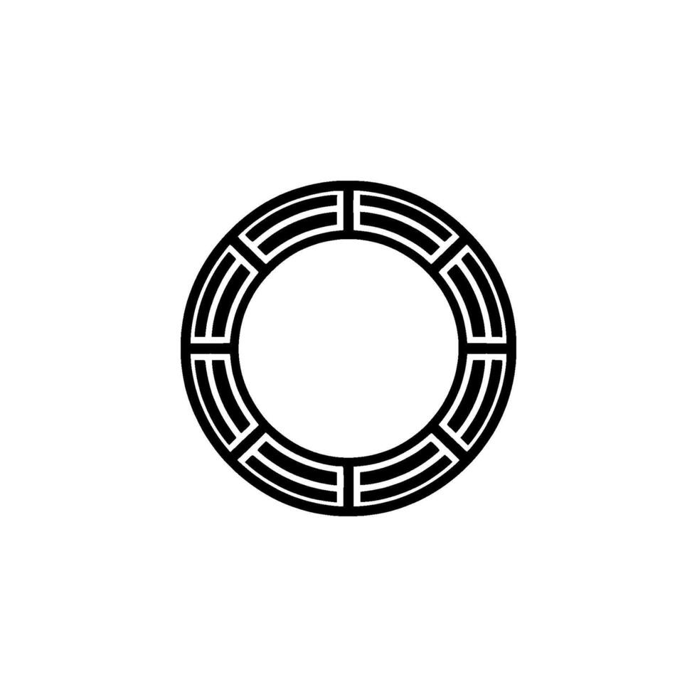 Geometric Circle Emblem, Minimalist, Outline vector