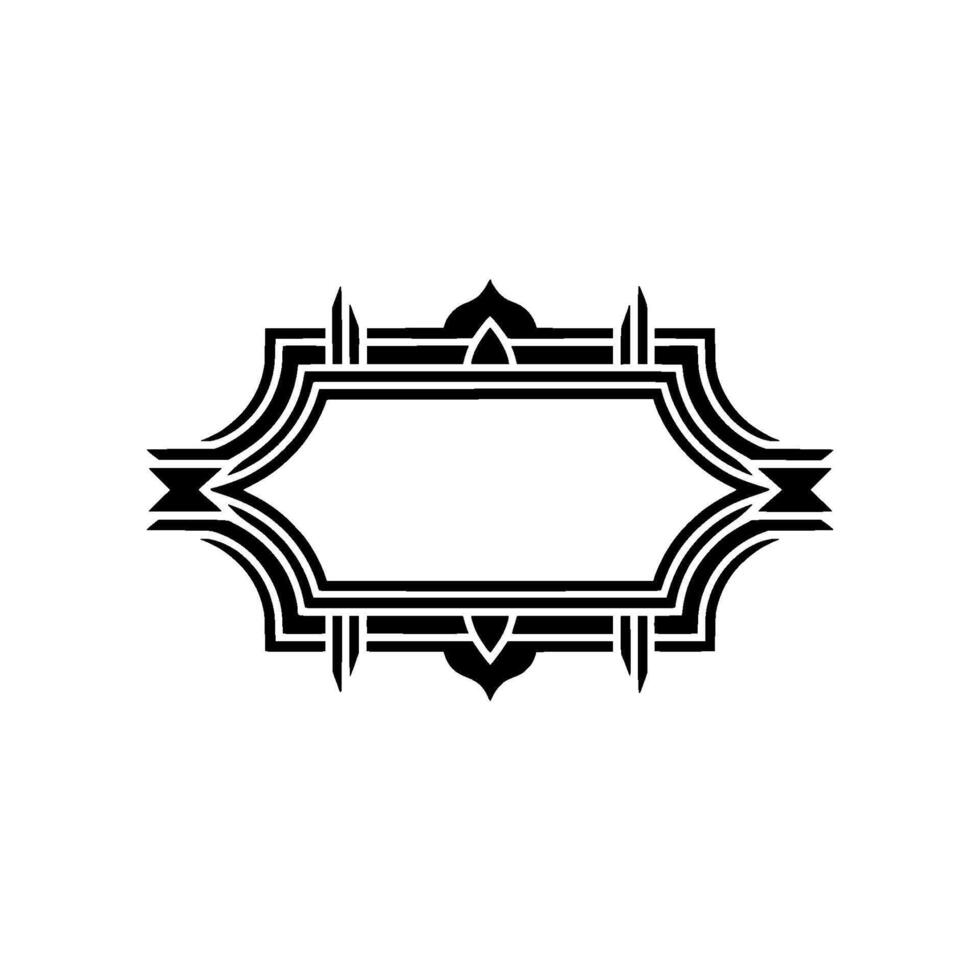 Art Deco Ornament Frame, Elegant Border vector