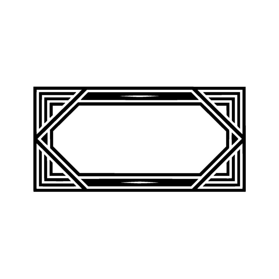 Geometric Deco Frame, Minimalist, Elegant Border - Stylish vector